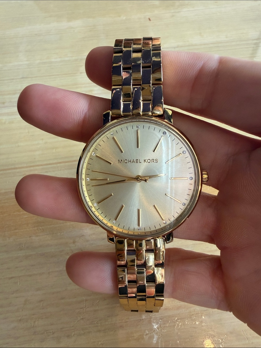 Michael Kors Gold Tone Minimalist Bracelet Watch